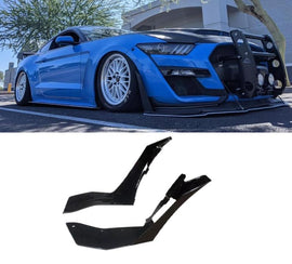 NINTE Front Bumper Lip Corner Winglet 2Pcs for Ford Mustang GT500 2015 - 2021 Front Lower Protector ABS Painted Gloss Black Splitter - NINTE
