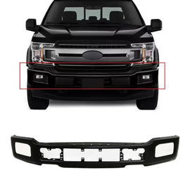 NINTE Front Bumper Face Bar Shell Fit for Ford F-150 2018-2020 Pickup with Fog Light Holes Chrome One Piece Without Logo - NINTE