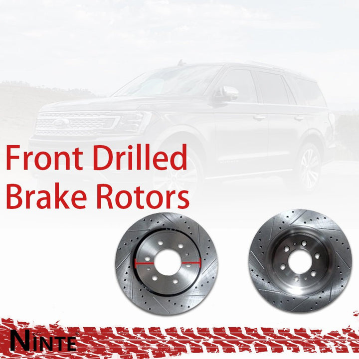 NINTE for 2010 - 2020 Ford F - 150 Expedition Lincoln Navigator Front Drilled Brake Rotors - NINTE