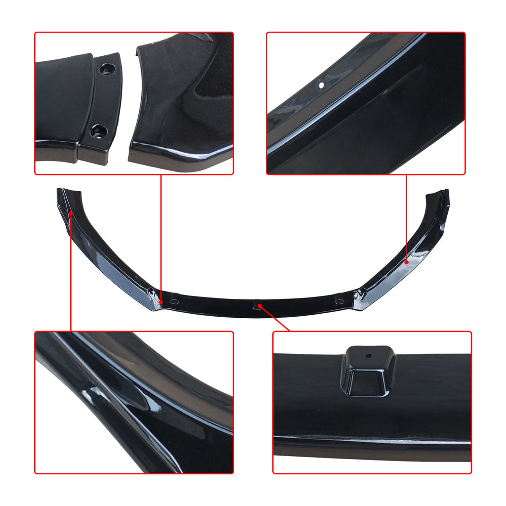 NINTE For 2014-2018 Mazda 3 Sedan Axela Front Bumper Lip Body Kit Spoiler Gloss Black