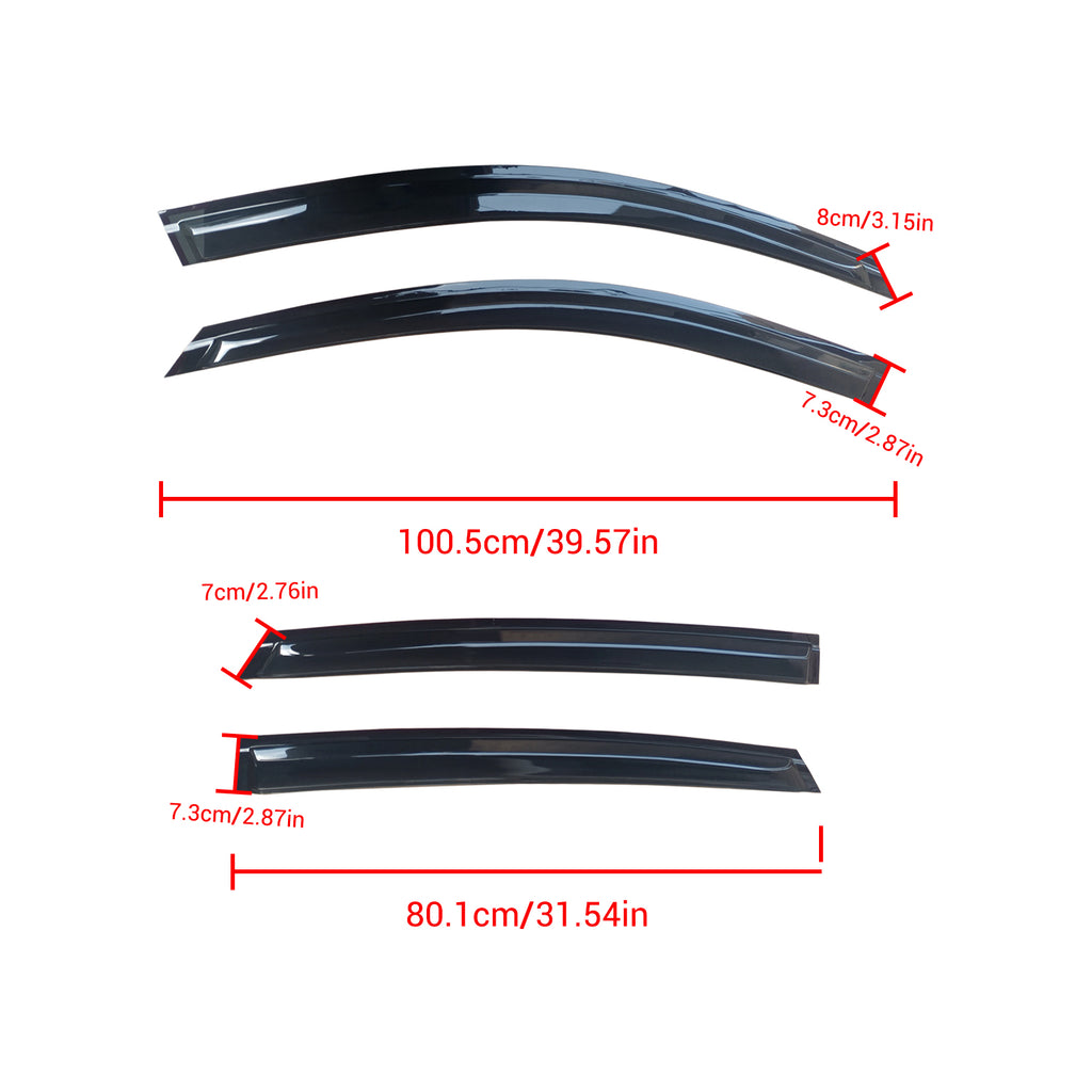 NINTE For 2023-2024 HONDA ACCORD 11th Gen Black Trim Window Visor Rain Guard With Clips