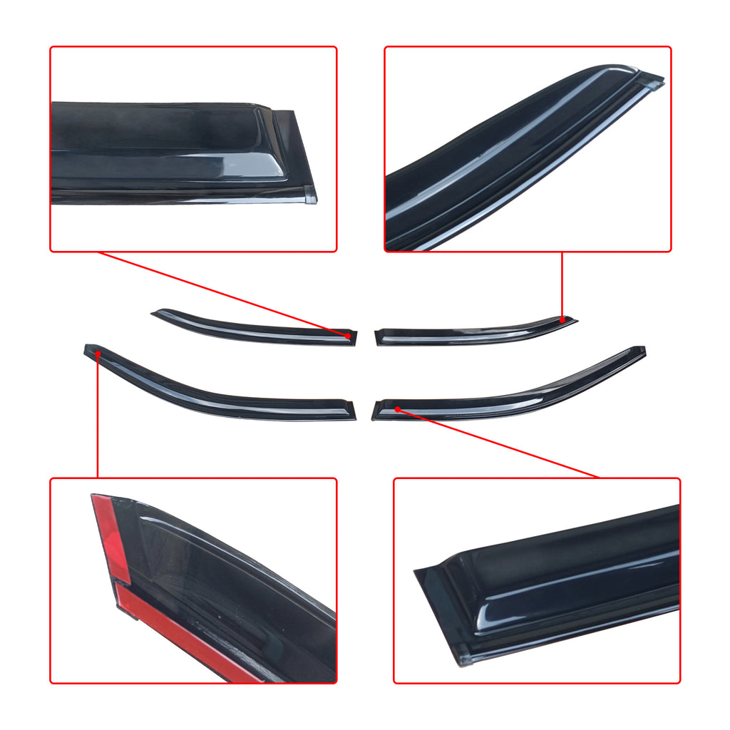 NINTE For 2014-2020 LEXUS IS250 IS350 IS200T VIP CLIP ON SMOKE WINDOW VISOR + BLACK TRIMFOR 2014-20 LEXUS IS250 IS350 IS200T VIP CLIP ON SMOKE WINDOW VISOR + BLACK TRIM