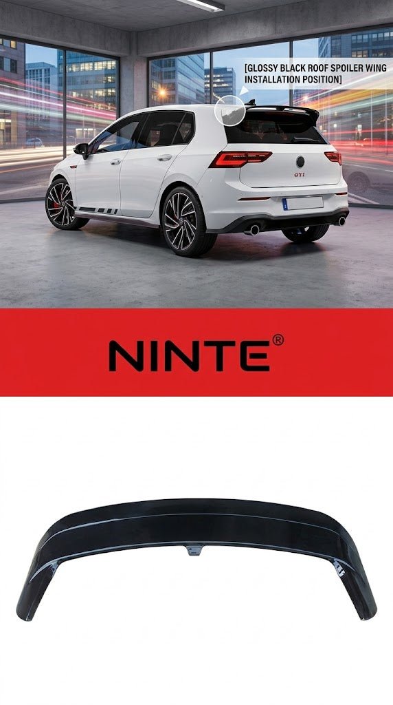 NINTE Rear Roof Spoiler Wing Fit For VW Golf 8 GTI 2020-2023 Painted Gloss Black One Piece Sport Style Without Logo - NINTE