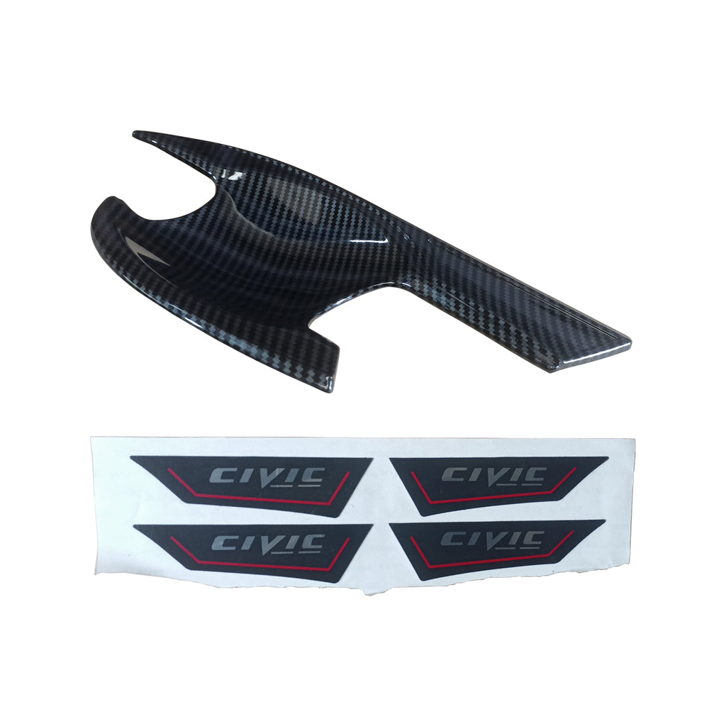 NINTE Door Handle Bowl Cover Trim For 2022 2023 2024 11th Gen Honda Civic Carbon Fiber Pattern