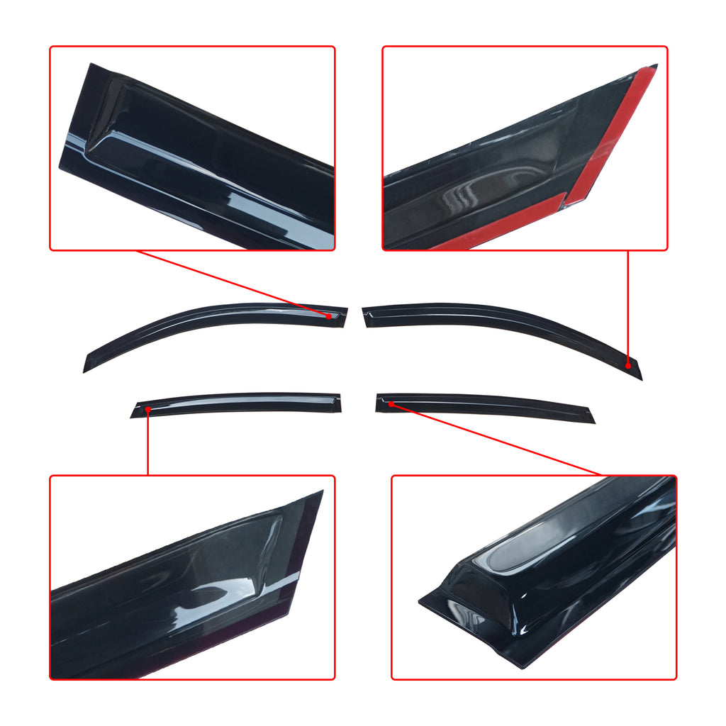 NINTE For 2023-2024 HONDA ACCORD 11th Gen Black Trim Window Visor Rain Guard With Clips