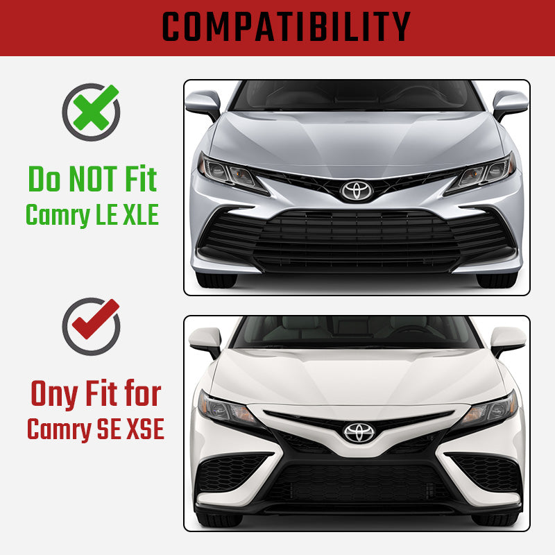 NINTE For 2021-2024 Toyota Camry SE XSE Front Lip Red Line Highlight Style