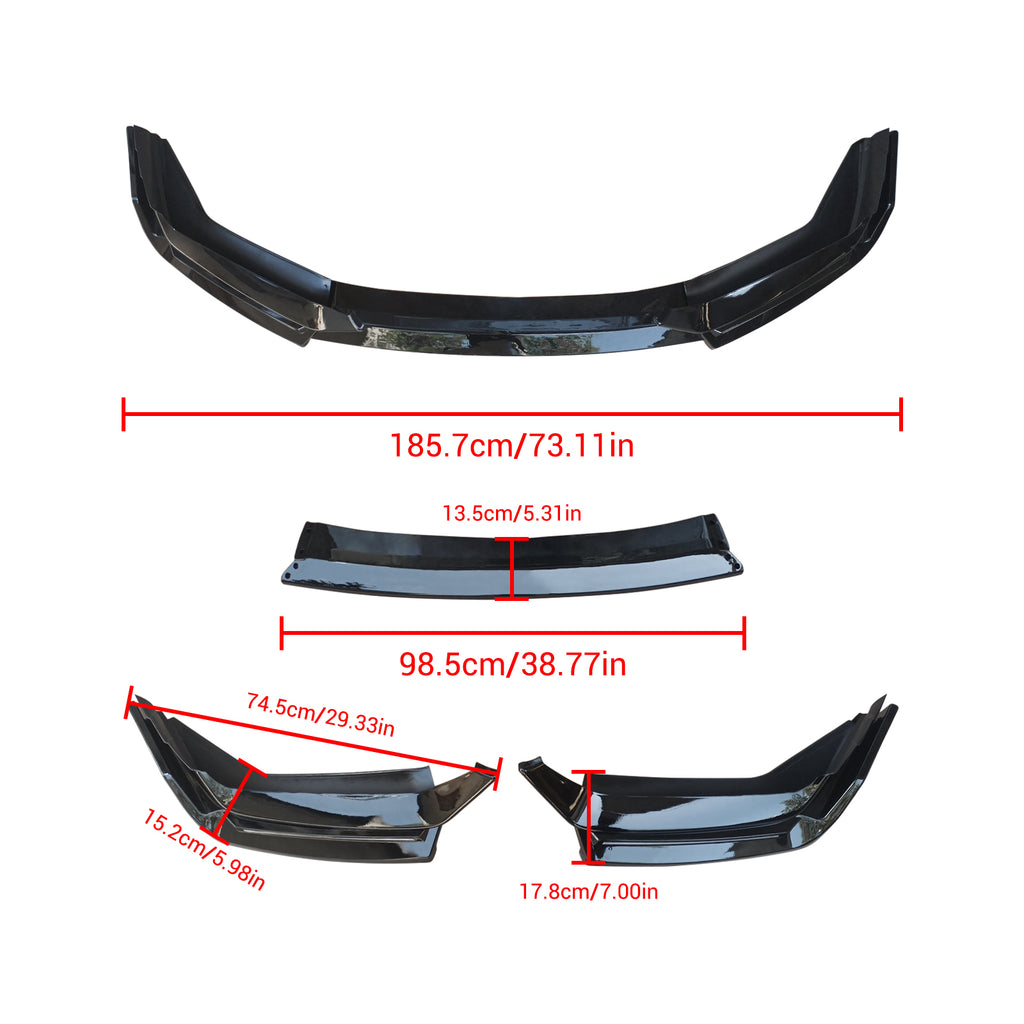 NINTE For 2017-2021 Honda Civic Si & FK7 Hatchback GR Style Front Bumper Lip Splitter