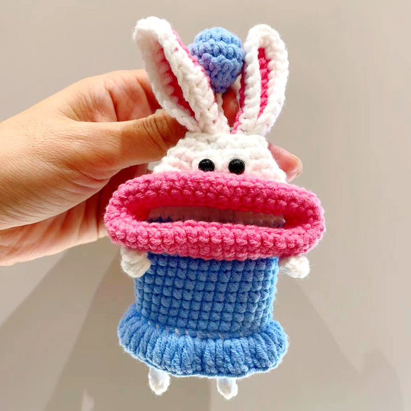 NINTE Car Key Holder Creative and Unique Plush Knitted Sausage Mouth