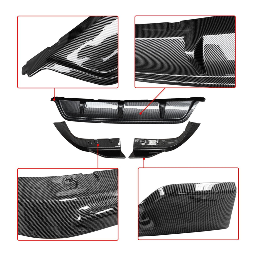 Shark Diffuser For 12-18 BMW F30 M Sport Carbon Fiber Rear Bumper Side ...