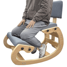 Cargar imagen en el visor de la galería, NINTE Ergonomic Kneeling Chair with Back Support, Adjustable Height, Angled Seat, Cushion, Home/Office(Black and Gray) - NINTE