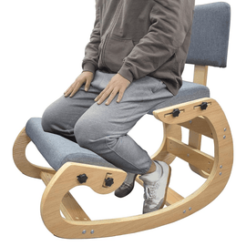 NINTE Ergonomic Kneeling Chair with Back Support, Adjustable Height, Angled Seat, Cushion, Home/Office(Black and Gray) - NINTE