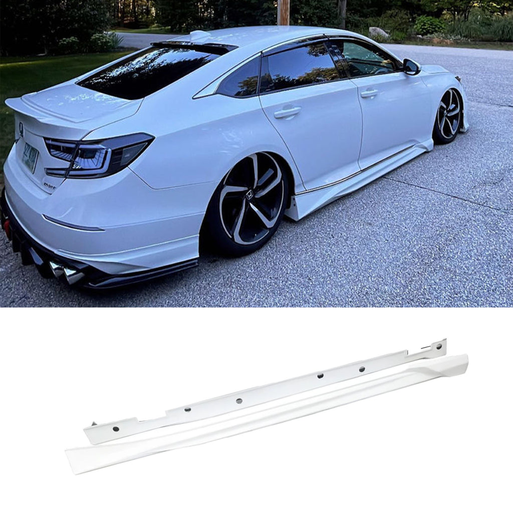 NINTE Side Skirts For 2018-2022 10th Gen Honda Accord ABS Painted Add-on JDM Side Skirts Extensions