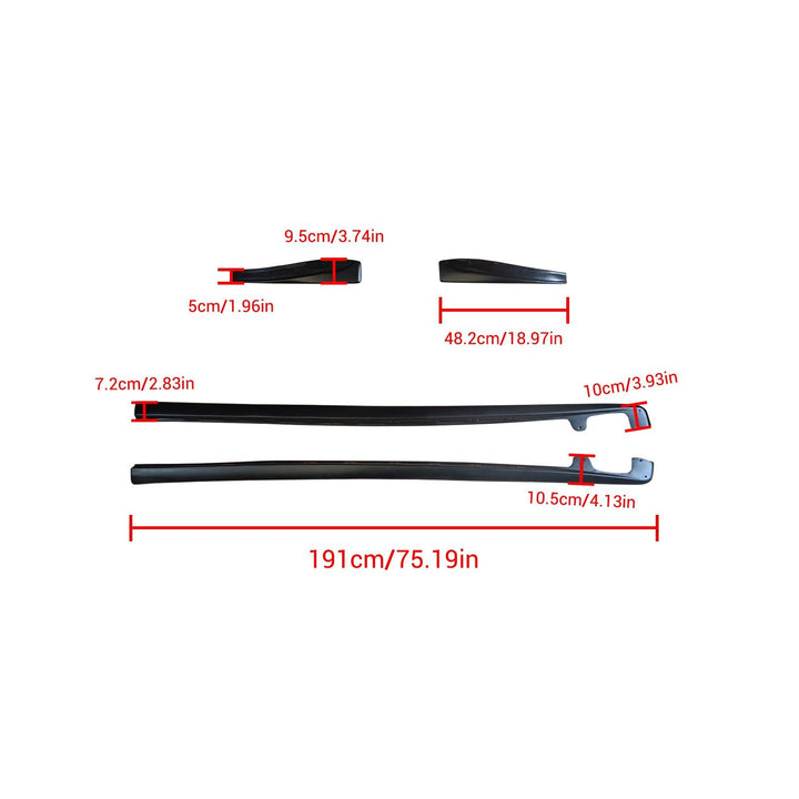 NINTE For 2005 - 2013 Chevy Corvette C6 Z06 ZR1 Style Side Panels with Mud Flaps Side Skirts ABS Painted - NINTE