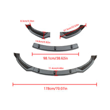 Cargar imagen en el visor de la galería, NINTE Front Lip For 2017-2023 Tesla Model 3 Sedan ABS 3 Pieces Front Chin Splitter Carbon Fiber Look