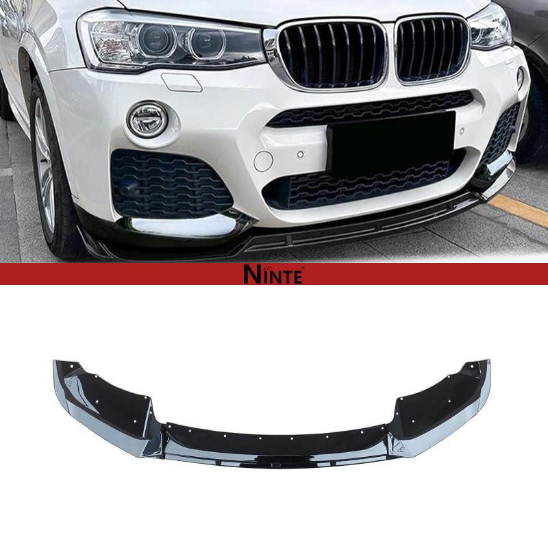 NINTE Front Lip for BMW 2014 - 2017 X3 F25 2015 - 2018 X4 F26 LCI M Sport Bumper Spoiler Splittber Body Kits Guard Front Chin Splitter 3 PCS - NINTE