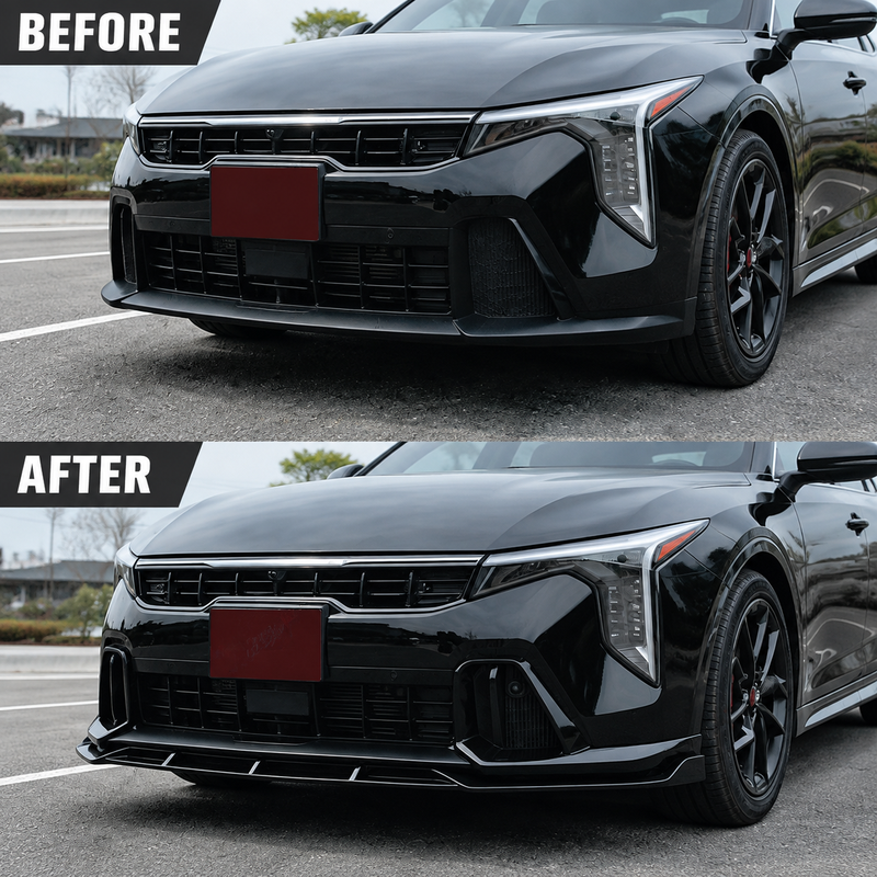 NINTE Front Bumper Lip Splitter Fit for KIA K4 GT-Line EX LXS 2025+ Gloss Black Chin Spoiler