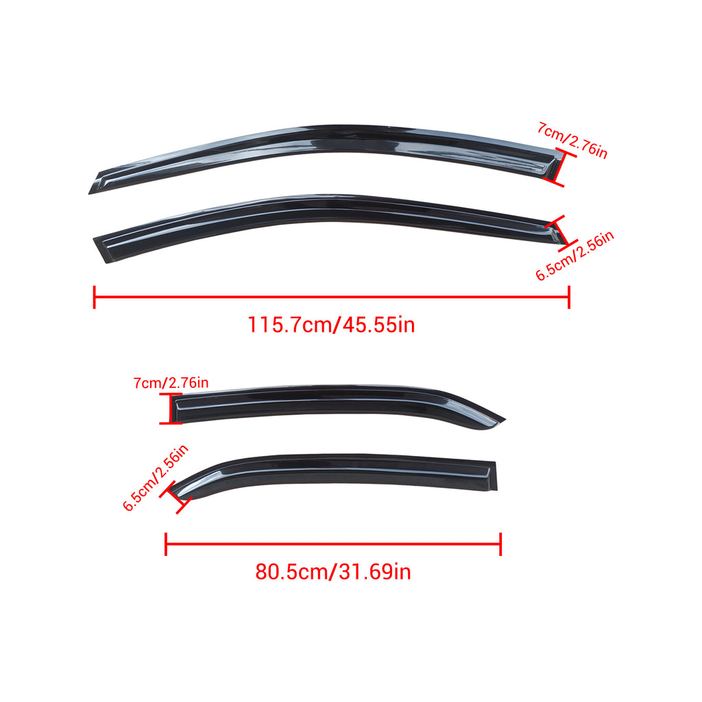 NINTE For 2018-2024 TOYOTA CAMRY Clip-on Black Trim Window Visor Rain Guard Deflector