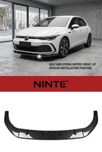 Charger l'image dans la galerie, NINTE Front Bumper Lip Splitter Fit For VW Golf MK8 GTI R-Line 2020+ Carbon Fiber Look One Piece Sport Style Without Logo