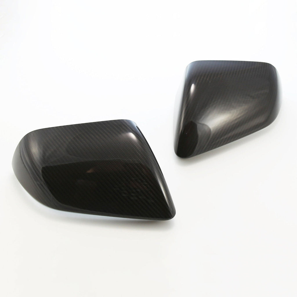 NINTE Mirror Covers With Turn Signal Cutout For 15-23 Ford Mustang (Add On Style With 3M tape) Real Carbon Fiber