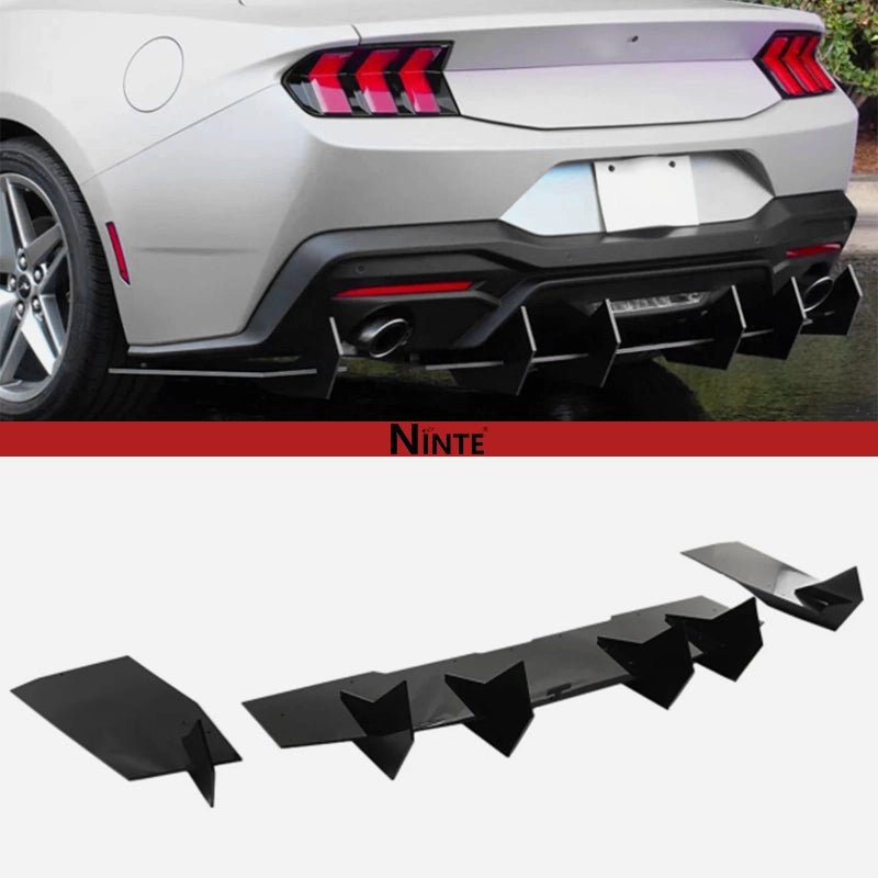 NINTE V2 Style Shark Fin Rear Bumper FOR 2024 - 2026 Ford Mustang - NINTE