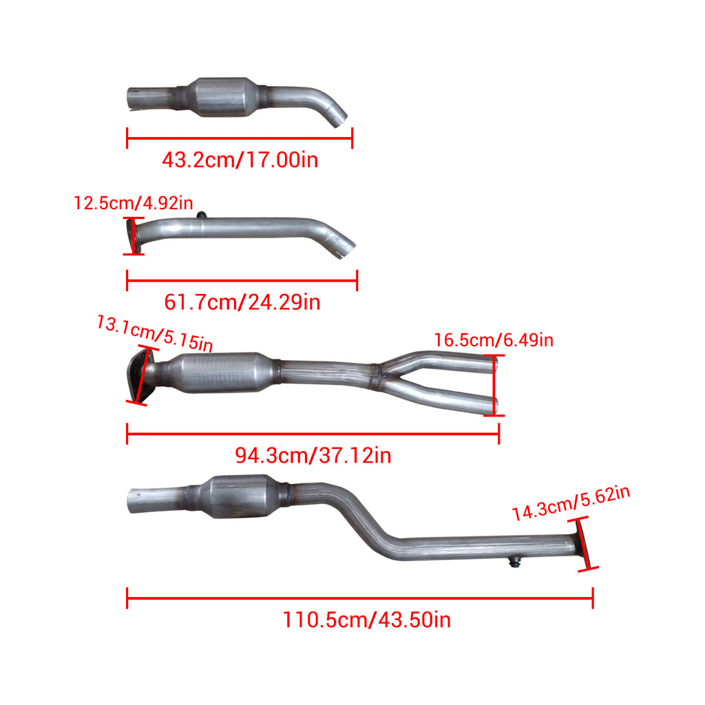 NINTE Rear Y Pipe & Catalytic Converter For 2006-2012 Lexus IS250 IS350