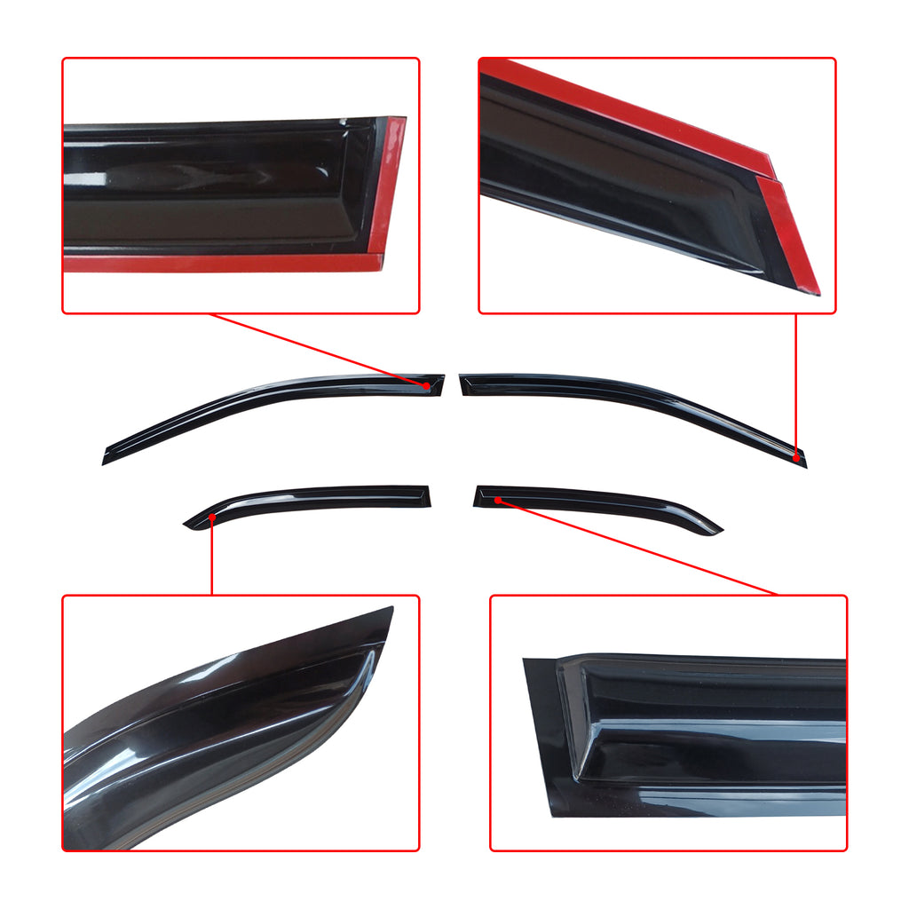 NINTE For 2018-2024 TOYOTA CAMRY Clip-on Black Trim Window Visor Rain Guard Deflector