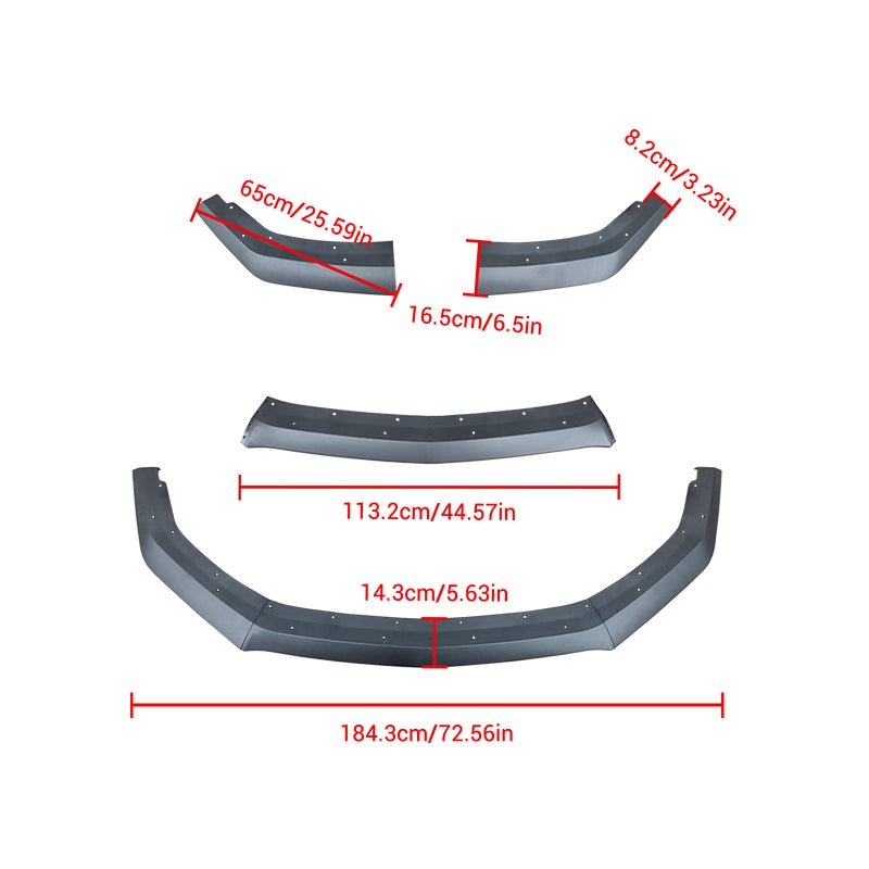NINTE Front Lip For 2024 - 2025 Ford Mustang ECO G Style ABS Matte Black - NINTE