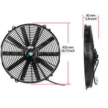 画像をギャラリービューアに読み込む, NINTE 16inch Push Pull Electric Cooling Radiator Fan Reversible Kit 3000cfm Straight - NINTE