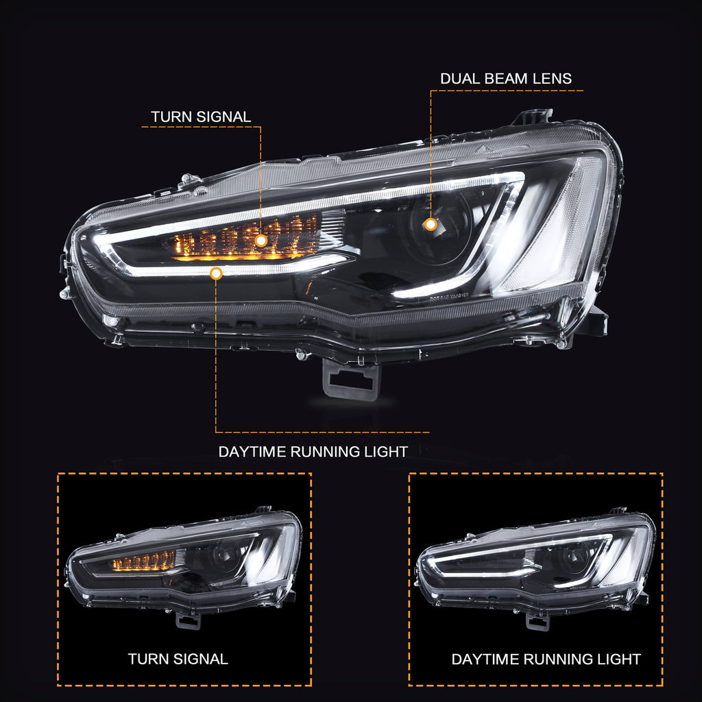 NINTE Headlight for Mitsubishi Lancer 2008-2017