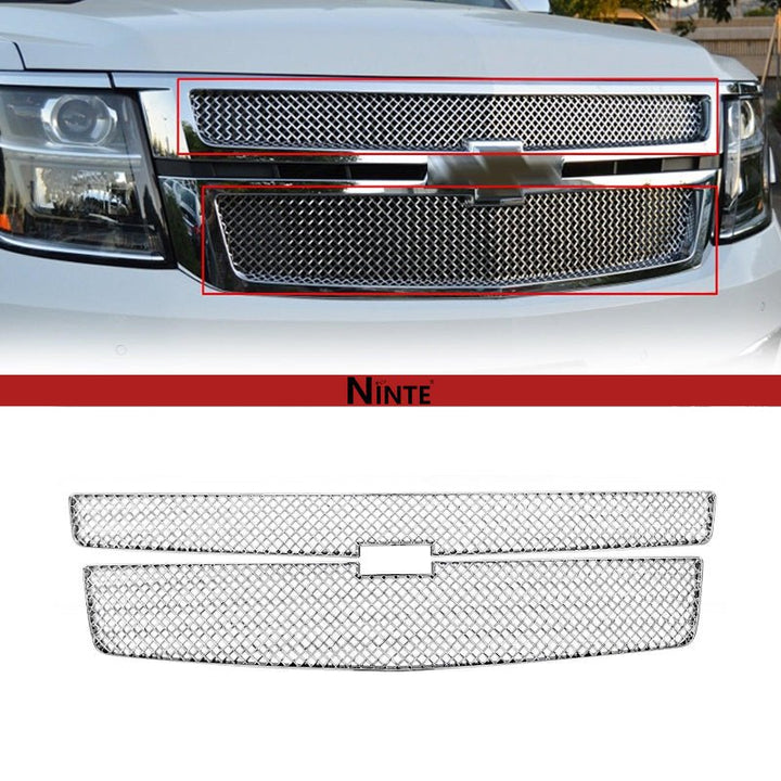 NINTE For 2015 - 2020 Chevrolet Tahoe Suburban LS LT Chrome Grille Overlay - NINTE