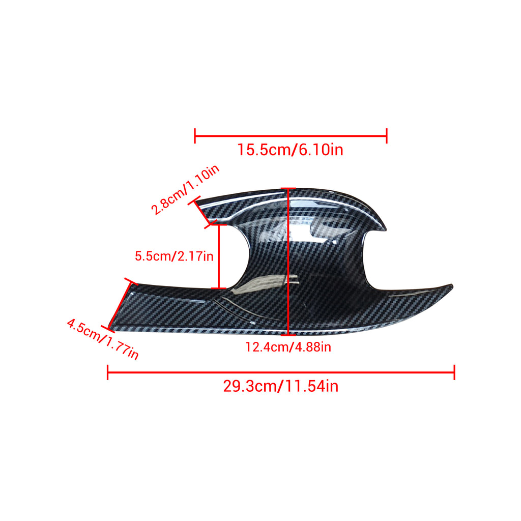 NINTE Door Handle Bowl Cover Trim For 2022 2023 2024 11th Gen Honda Civic Carbon Fiber Pattern