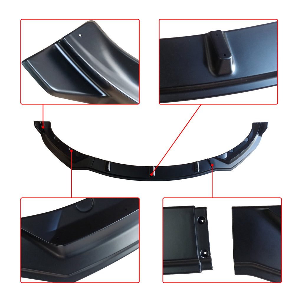 NINTE For 2017-2023 Tesla Model 3 Sedan Front Lip ABS 3 Pieces Front Chin Splitter