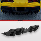 NINTE STG 3 Big Fin Rear Diffuser FOR 2014-19 Chevrolet Corvette C7 Gloss Black