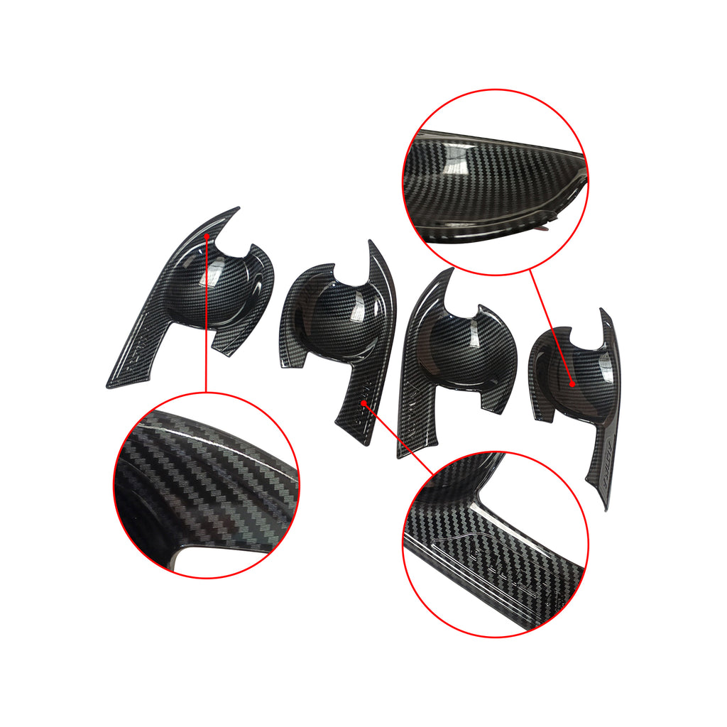 NINTE for Nissan Altima 2019 ABS Carbon Fiber Outside Door Bowl frame moulding