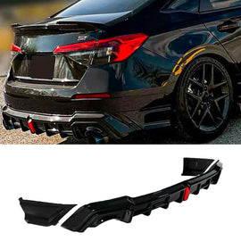 NINTE Rear Bumper For 2022 - 2025 11th Honda Civic Sedan Rear Diffuser with Corner Spats - NINTE