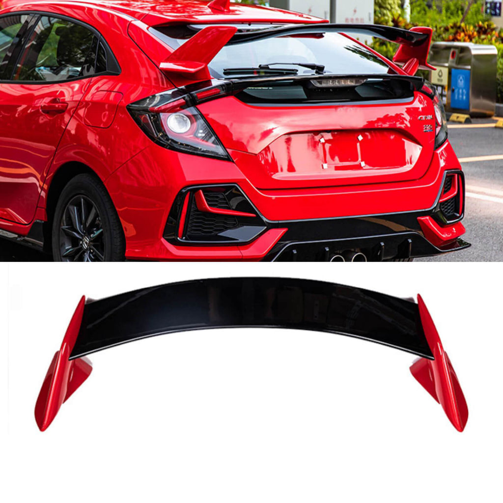 NINTE Spoiler For 2016-2021 Honda Civic Hatchback 5 Door Type R Style Rear Trunk Splitter