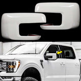 NINTE For 2021-2024 Ford F-150 Mirror Covers without Turn Signal Hole WHITE