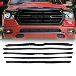 NINTE For 2019 - 2022 Dodge Ram 1500 Grille Overlay Inserts 5 Pieces Trim Grill Cover - NINTE