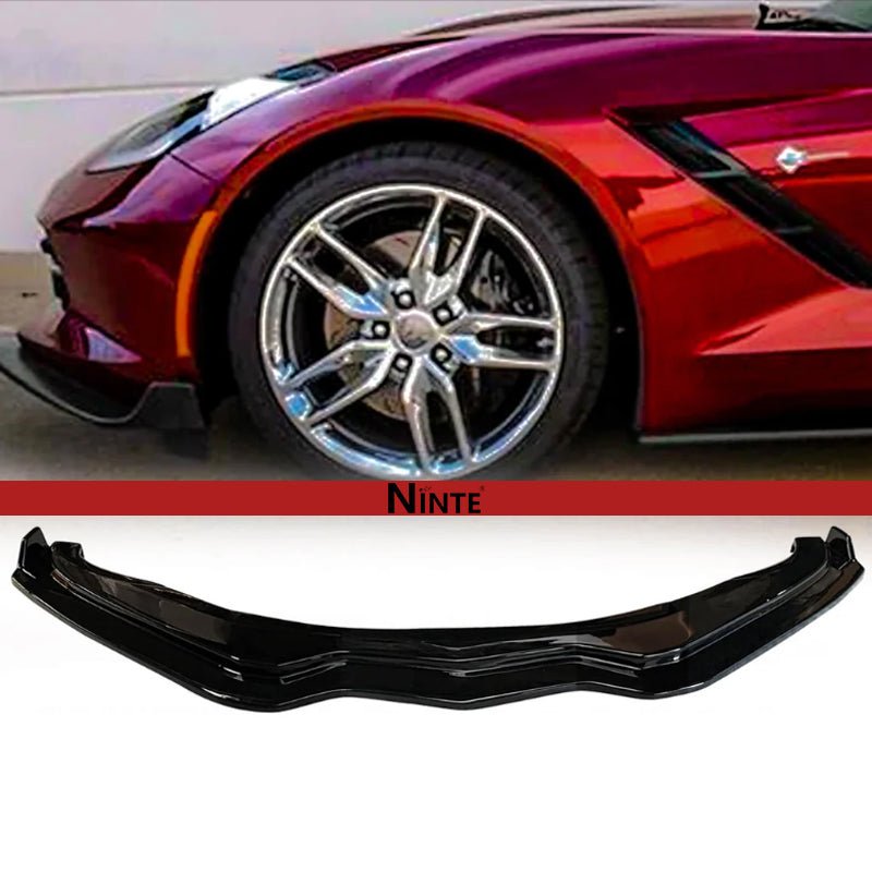NINTE Front Bumper Lip Splitter For 2014 - 2019 Chevy Corvette C7 Z06 Stingray Grand Sport Stage 2 Front Lip Front Bumper Chin Splitter - NINTE
