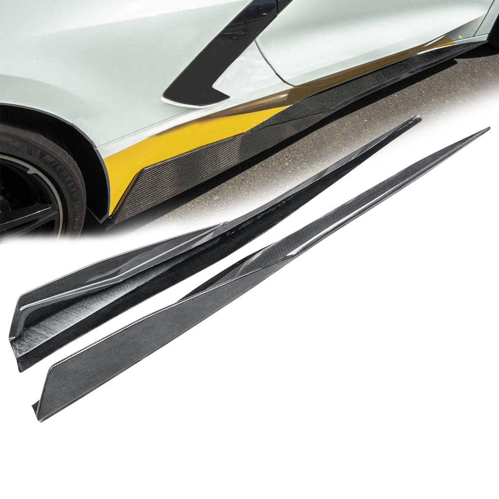 NINTE Side Skirts For 2020-2023 Chevy C8 Corvette C8 Stingray/ Z51 Carbon Fiber 5VM Style