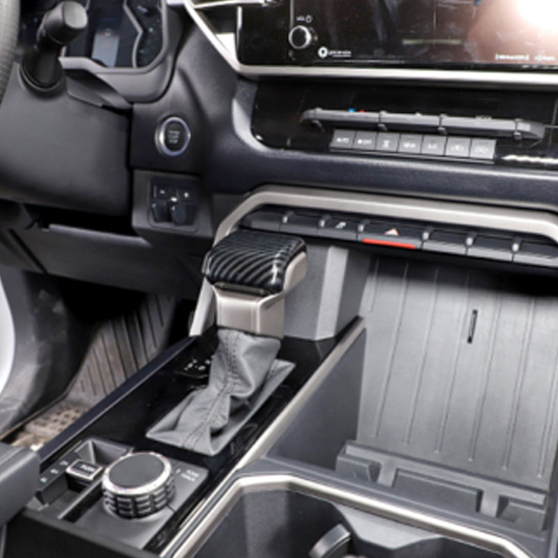 NINTE Shift Gear Knob Cover for 2022 2023 Toyota Tundra ABS Carbon Fiber Print Trim Decorate