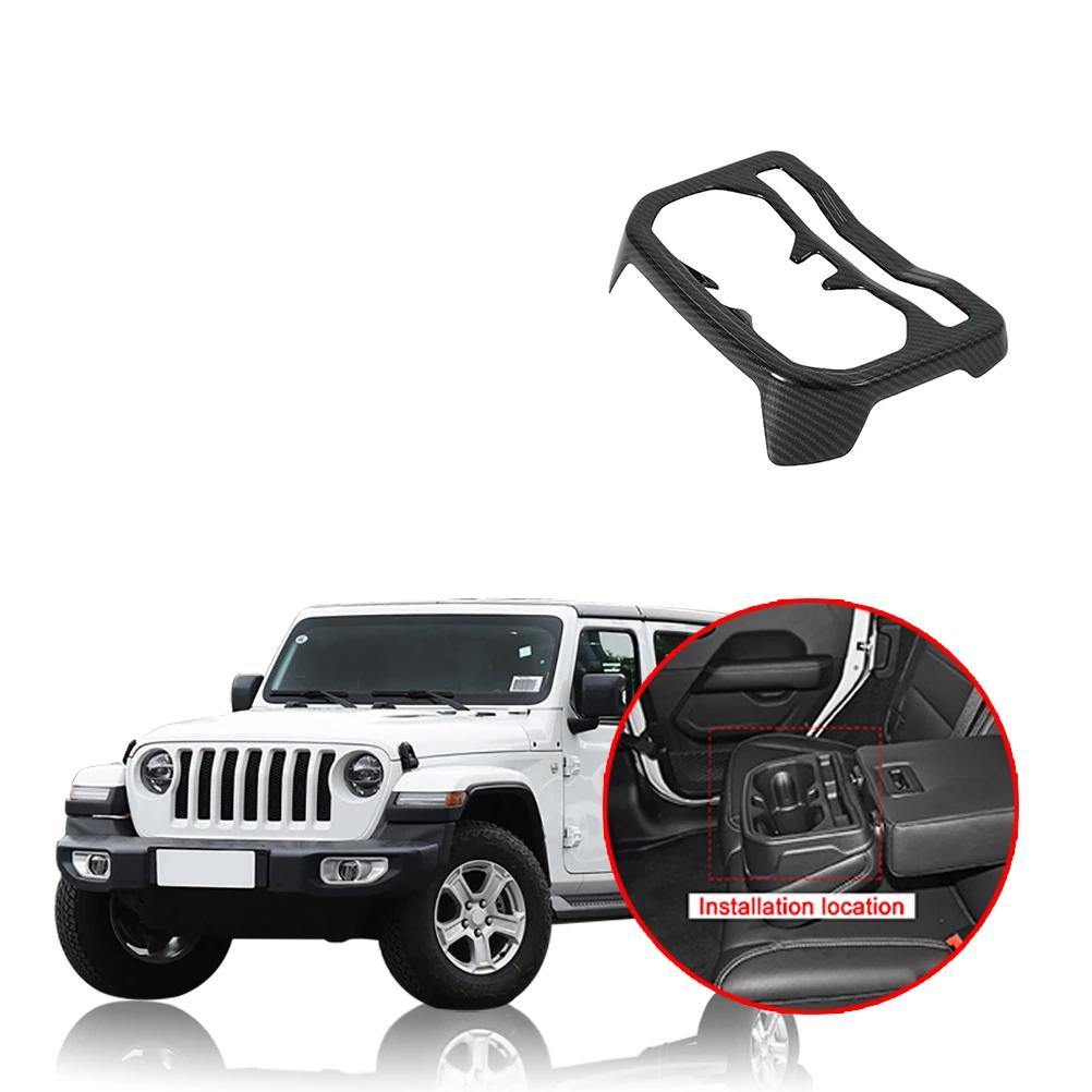 NINTE Jeep Wrangler JL 2018-2019 Interior Rear Seat Water Cup Holder Cover Decoration Stickers - NINTE