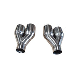 NINTE Pair of Dual Exhaust Tips Staggered Single Wall 304 Stainless Steel for ID: 2.5 inch/OD: 3.5