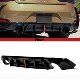NINTE Rear Diffuser For  2017-2022 INFINITI Q60 Rear Bumper Diffuser W/ LED Brake Light Gloss Black