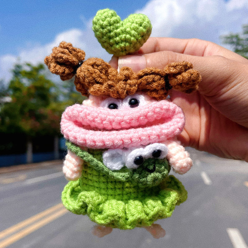 NINTE Car Key Holder Creative and Unique Plush Knitted Sausage Mouth