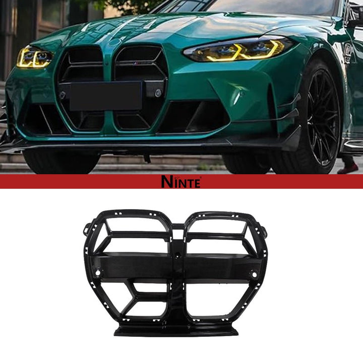 NINTE Nose Grille For 2021 - 2025 BMW G80 G81 M3 G82 G83 M4 Gloss Black - NINTE