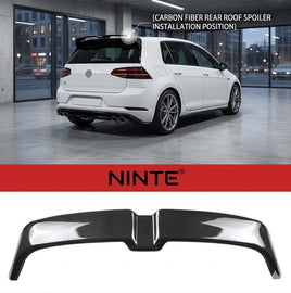 NINTE Rear Roof Spoiler Wing Fit For VW Golf 7 GTI 2014-2017 Carbon Fiber Look One Piece Sport Style Without Logo - NINTE