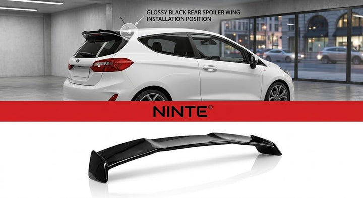 NINTE Rear Roof Spoiler Wing Fit For Ford Fiesta MK8 MK8.5 ST-Line ST 2018-2024 Painted Gloss Black One Piece Without Logo - NINTE
