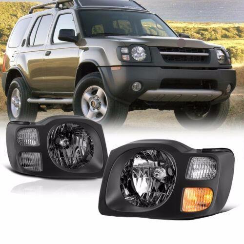 Fits 2002-2004 Nissan Xterra XE SE {FACTORY STYLE} Black Headlight - NINTE