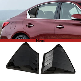 NINTE Rear Side Window Louvers for 2014 - 2024 Infiniti Q50 Air Vent Scoop Shades Cover Blinds Trim Exterior Accessories Sport Style 2pcs - NINTE